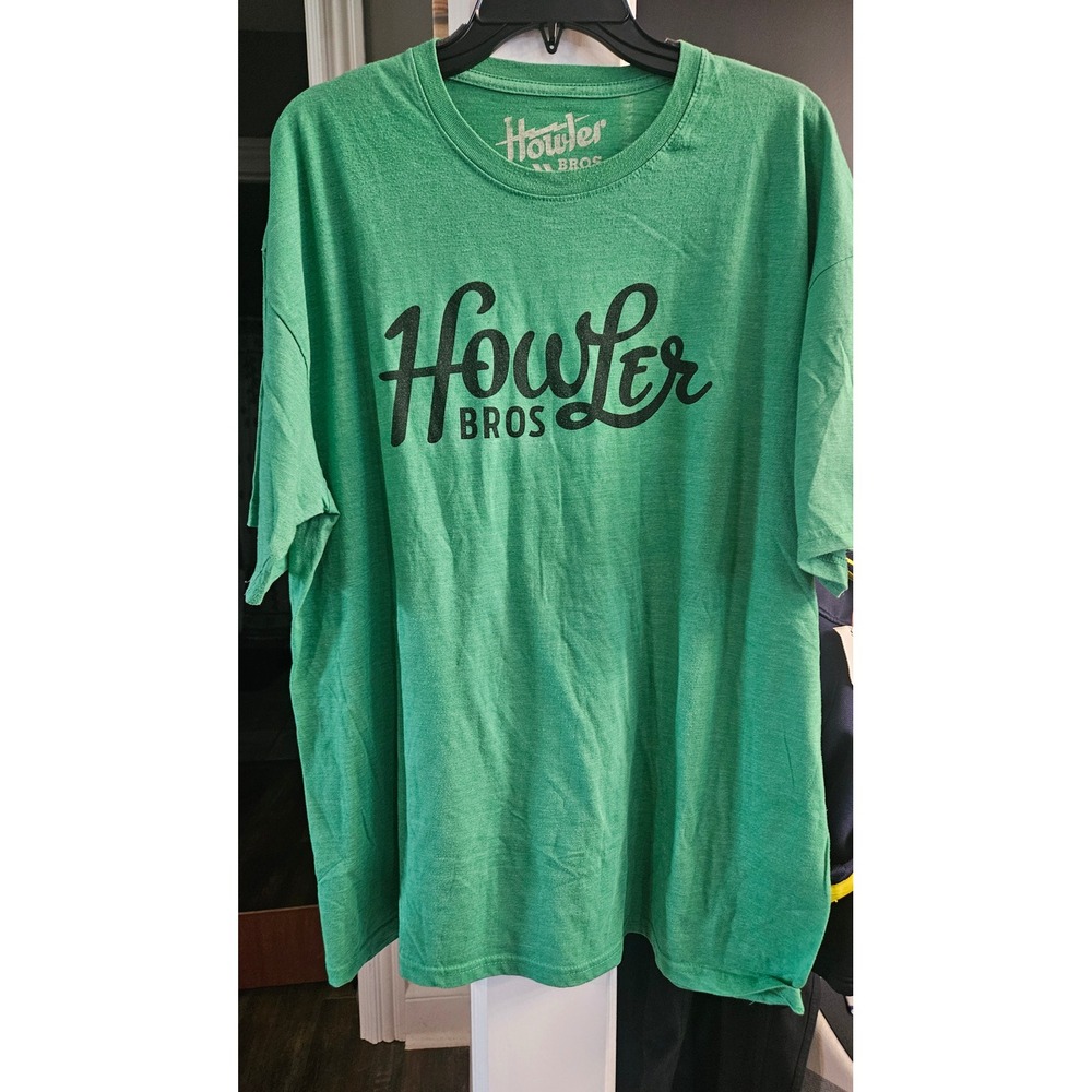 Blokecore Howler Bros Mens Green Graphic Script Logo heathered t-shirt size XXL